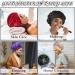 Satin Silk Bonnet Set for Sleeping - 4 Pcs Elastic Wide Band Hair Wraps (Black Red Purple Gold) - Soft & Breathable Sleep Caps - 12.6 Inch - Buy Online on SooperMarket.com