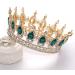 FORSEVEN Queen Crown Rhinestone Wedding Tiara | Crystal Bridal Princess Crown for Women - Gold and Green | Costume Party Hair Accessory - Buy Online on SooperMarket.com