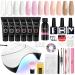 Poly nail gel kit Phoenixy 6 coly poly nail extension gel set with 36W UV/LED nail lamp Builder Enhancement Gel complete nail set gift for women 03