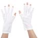 TITA-DONG Professional Manicure Gloves Stretchy Fingerless Fiber Cotton Nail Lamp Gloves for Home Salon Non Slip UV Protection Driving Gloves Summer Outdoor Gloves for Women and Girls(White)