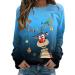 Happy New Year 2023 Elk Print Christmas Sweatshirt for Women - Crew Neck Long Sleeve Top (Dark Blue, Medium) - Buy Online on SooperMarket.com