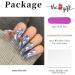Runrayay Blue Press-On Nails - 24 Full Cover Acrylic Nail Set for Beginners | International Shipping - Buy Online on SooperMarket.com
