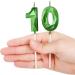 10th Birthday Number Candles - Happy Birthday Cake Topper Decoration in Green - Buy Online on SooperMarket.com