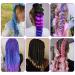 Aomig Ombre Braids Extensions - 24 Strands Artificial Hair for Box Braids | Purple Light Violet Sea Blue - Ideal for Braiding - Buy Online on SooperMarket.com