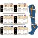 Buy Actinput Compression Stockings for Men & Women - 4 Pairs Colorful Support Socks for Sports Travel & Nursing - Blue S-M - Buy Online on SooperMarket.com