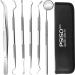 6 Pack Dental Tools, Professional Dentist Tool Hygiene Kit, Stainless Steel Tooth Scraper Cleaning Plaque and Tartar Remover for Teeth, Dental Picks Scaler Oral Care Tools Set (with Case) 6 Pack Dental Tools With Black Case
