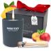 High quality gift box with matches |Handmade candle made of natural soy wax |Up to 60 hours of burning time |Perfect gift set with music box |Fragrance Mango Peach