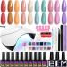 Phoenixy uv gel nail polish set 10 colors gel nail starter set with 36W LED nail lamp purple nail set gelnail starter set DIY at home kit 06