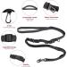 Hands Free Running Dog Lead - Retractable 7FT Long Training Leash for Medium Large Dogs - Reflective Nylon Tape - Ideal for Walking, Hiking, Jogging - Car Seat Belt Leash - Black - Buy Online on SooperMarket.com