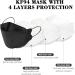 60PCS KF94 Black Disposable Face Masks - Individually Packaged 4-Ply Breathable Fish Mouth Type Mask for Daily Outdoor Use - Adjustable Nose for Comfort - Buy Online on SooperMarket.com