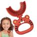 Puzzlegame U-shaped toothbrush made of silicone U-shaped children's toothbrush-cartoon-tiger design for children-soft silicone brush head extra soft toothbrush training manual full mouth cleaning red 1 piece (1 Pack)
