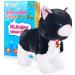 Black Plush Robot Cat Stuffed Animal Interactive Cat Robot Toy Barking Meow Kitten Touch Control Electronic Cat Pet Cat Kitty Toy Animated Toy for Girl Kid L:12" H:8" W:5"