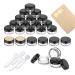 Pamiyo 24 pieces of jacks 15 ml of empty cans clear crucible cream can empty transparent crucible crucible with screw cap trip potty pot set for lotion cream mini candles cosmetic (black) 15 ml black