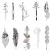 10 Pack Silver Vintage Retro Geometric Minimalist Branch Leaf Flower Metal Hair Clip Hairpin Snap Barrette Stick Claw Grip Clamp Bobby Pins Alligator Hairclips Party Hair Accessories for Women Girl
