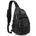 G4Free Tactical EDC Sling Backpack Military Rover Shoulder Sling Bag Pack with Pistol Holster for Concealed Carry Black