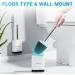 Fowooyeen Silicone Toilet Brush with Stainless Steel Handle - White Toilet Cleaning Brush Set with Ventilated Holder - 1 Pack - Buy Online on SooperMarket.com