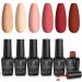 beetles Gel Polish Spring Color- 6 Colors Shoot to Your Heart Collection Popular Pink Nude Neutral Brown Red Glitter Gel Nail Polish Kit Soak Off LED Gel Nail Kit Gifts for Women Shoot to Your Heart 0.25 Fl Oz (Pack of 6...