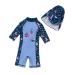 BONVERANO Baby Boys Swimsuit Toddler Bathing Suit Long-Sleeve Zipper One Piece Swimwear with UPF 50+ Sun Protection Boat 2-3 Years