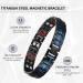 MagEnergy Titanium Steel Magnetic Bracelet for Men - Double Row Ultra Strength Magnets, Adjustable Links, Removal Tool - Blue-4 Element Wristband - Buy Online on SooperMarket.com