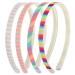 WLLHYF Glitter Headband 4pcs Plastic Sparkly Cute Non Slip Chunky Hairbands Thick Bling Confetti Rainbow Hair Bands with Teeth Little Girls Colorful Hair Accessories Rainbow color