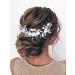 IYOU Flower Bridal Hair Vine Silver Pearl Bride Headband Leaf Wedding Headpiece Communion Prom Hair Accessories for Women and Girls - Buy Online on SooperMarket.com