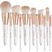 Makeup Brushes Set  EVRCHGIEA 12pcs Premium Eye Shadow  Eyebrows  Eyeliner  Concealer  Lip Liner Foundation Makeup Brush White Travel Makeup Set Cruelty-Free Synthetic Fiber Bristles white 12pcs