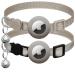 Airtag cat neck band with bell reflective kitten neck band with Apple Airtag cat neck band adjustable 17.8-30.5 cm safety buckle for girls boys cats pet supplies gray