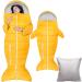 WSNDM Sleeping Bag for Kids 2 In 1 Animal Kids Sleeping Bag with Pillow 135 50cm Foldable Soft and Comfortable Cushion Outdoor Indoor Camping Traveling Play Surprise Gift for Children Adult Style - Yellow Mermaid