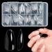 AORAEM 240PCS Clear Almond Nails  Stiletto Nail Tips False Nails Tips Art Tips Oval Shape Acrylic Fake Nail for DIY CC-Almond-240