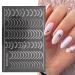6 Sheet Gold French Fashion Line Nail Art Stickers Decals - Self-Adhesive 3D Nail Decals for Luxury Nail Design and Supply - Buy Online on SooperMarket.com