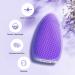Facial Cleansing Brush by NEWDERMO Vibrating Silicone Face Scrubber - 2 Function Modes and 7 Speeds Rechargeable IPX7 Waterproof Face Brush for Deep Cleaning Pores Exfoliating and Massaging Purple - Buy Online on SooperMarket.com