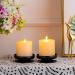 2-Piece Black Iron Column Candle Holder Set - 9cm Diameter Spike Holders for Wax & LED Candles - Perfect for Gardens Spas Weddings & Parties - Buy Online on SooperMarket.com
