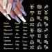 48 Pieces Gold and Silver Alloy Zodiac Nail Charms Zodiac Signs Nail Studs Constellation Words Charms for Nails Twelve Constellation Nail Charms Set for Women Girls Nail Art Decoration Zodiac Nail Charms-05