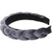 Braid Headband Hair Bands for Braids Elastic Braided Headbands for Women Knotted Headband for Women Black Headbands for Women Plush Velvet Wig Fabric gray - Buy Online on SooperMarket.com