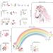 Wondever Large Rainbow Horse Flower Wall Decals for Girls Bedroom | Peel and Stick Kids Room Nursery Wall Art Stickers - Buy Online on SooperMarket.com