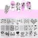 RUNRAYAY Nail Art Image Stamping Plates Valentine'S Day Love Heart Flower DIY Manicure Template Image Plate for DIY Nail Art - 6 x 12Cm B