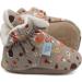 Dotty Fish Cotton Baby Booties | Suede Sole, Fleece Lining, Non-Slip Pram Shoes | Stay On Slippers for Boys, Girls, Unisex | Winter First Shoes (12-18 Months, Brown Woodland Animals) - Buy Online on SooperMarket.com