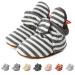 TMEOG Baby Booties Slippers Infant Boots Newborn First Walking Shoes Baby Winter Sock Crib Shoes for Boys Girls 0-18Months 0-6 Months D Light Black Striped