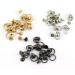 RuiLing 30pcs 8x6mm Screwback Round Head Rivet with Pull Ring 3 Color Assrted Kit Metal Handmade DIY Accessory Nail Heads Stud Leather Craft Screw Rivets (Silver  Black  Gold) 3 Color Assorted