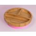 Nohla Bamboo Baby & Toddler Suction Plate Bowl Set with Silicone Spoon - Eco-Friendly BPA-Free Weaning Kit for Secure Grip on Smooth Surfaces - Pink - Buy Online on SooperMarket.com