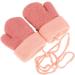 AIDIER Baby Winter Mittens with Fleece Lining | Knitted Gloves for Boys and Girls 0-3 Years | Deep Pink - Buy Online on SooperMarket.com
