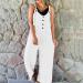 WILLBEST Womens Wrap Sleeveless Jumpsuits Playsuit Smocked Straps Fit And Flare Long Pant Jumper Rompers with Pockets 4022-oyvsw-white-3 S - Buy Online on SooperMarket.com