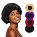 Vorey Satin Bonnet for Sleeping Silk Bonnet Hair Bonnet for Women Large Double Layer Adjustable Bonnet  Black