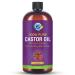20oz 100% Pure Castor Oil - Cold-pressed Unrefined Hexane-free - BPA Free Plastic Bottle - USP Grade - Premium Quality for Healthy Skin & Hair