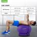 Trideer 65cm Purple Exercise Ball Chair with Base & Bands - Home Gym Workout & Back Pain Relief - Buy Online on SooperMarket.com