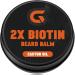 2X Biotin Beard Balm - Vegan Leave In Conditioner & Butter - Pure Natural Mustache Softener Wax with Castor Oil Facial Hair Thickener Moisturizer Strengthener & Growth Cream for Men 2 Oz.