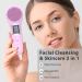 Face Scrubber Brush - Electric Silicone Sonic Facial Cleansing Brush with LCD Rechargeable & Waterproof for Deep Cleansing - Thermal Massager for Men & Women - Pink - Buy Online on SooperMarket.com