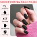 LuckForever 240pc Matte Black Square Press On Nails - Medium Glue On Acrylic Nail Set | Full Cover Artificial Fingernails with Adhesive Tabs - Buy Online on SooperMarket.com
