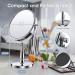 Zelaxy 8 Large Makeup Vanity Mirror | Double Sided 1X 10X Magnification | 360 Swivel Round Mirror with Stand | High Definition | Chrome Finish | Silver - Buy Online on SooperMarket.com