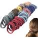 50-Pack No Damage Silicone Hair Ties | Soft & Stretchy Large Rubber Bands for Thick Curly Hair | Cute Ponytail Holders in Dark Colors - Buy Online on SooperMarket.com